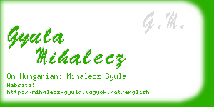 gyula mihalecz business card